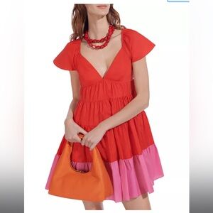 Staud Red and Pink Kids Dress